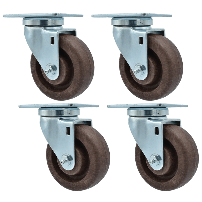 4" High Temp Caster Kit - 4 Swivel Casters