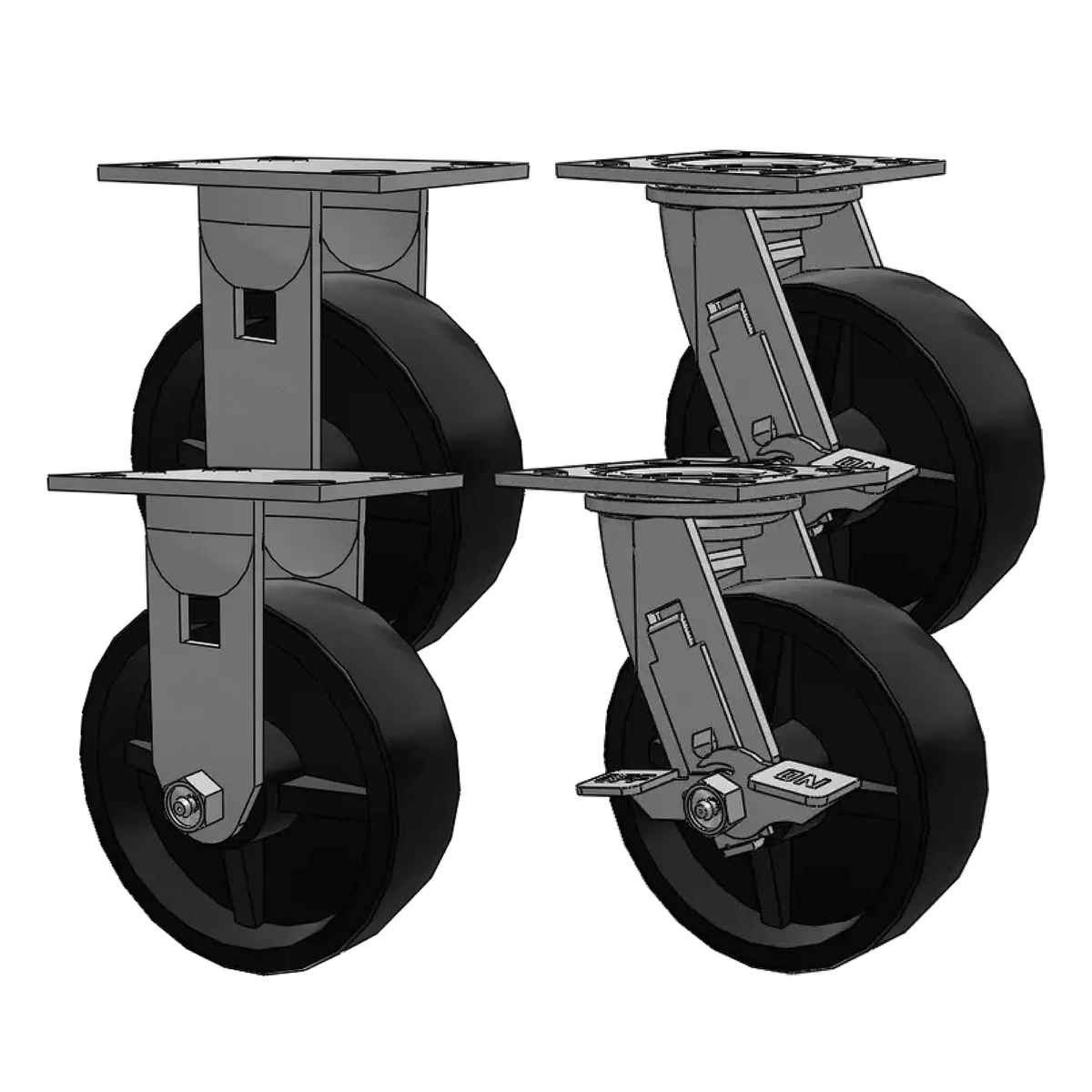 6" Economy Tool Box Caster Kit (With Brake)