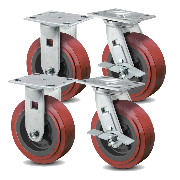 Cart & Platform Truck Casters, 4" x 4-1/2" Plate, 720 lb