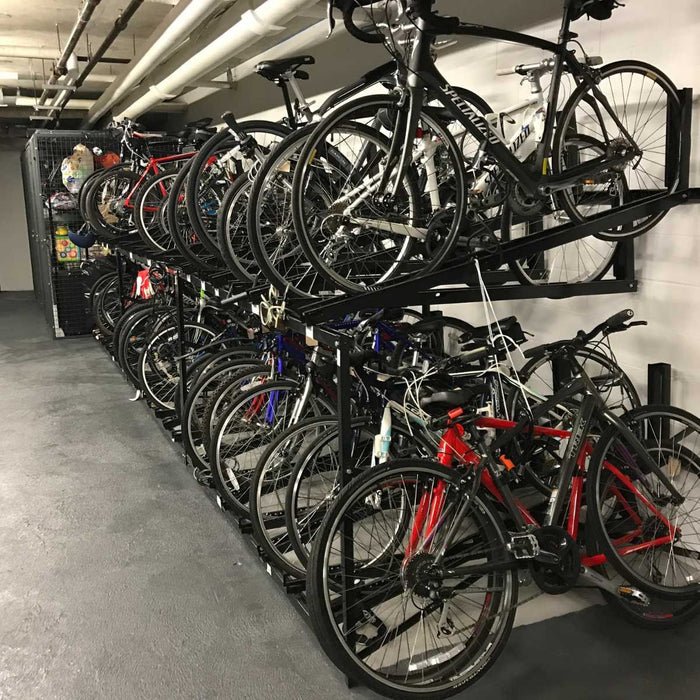 Two-Tier Bike Stacker for Dense Bike Rooms