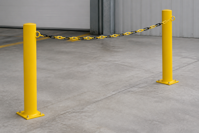 Fixed Height Bollards with Chain Eyelets