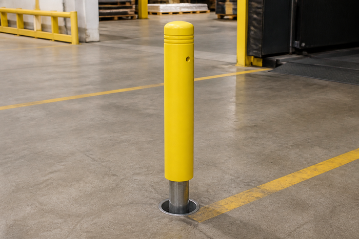Removable Safety Bollards with In-Ground Mounting Sleeve