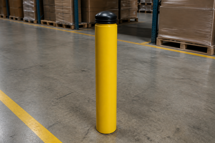 Replaceable Press-Fit Bollard Caps for Steel Pipe Bollards