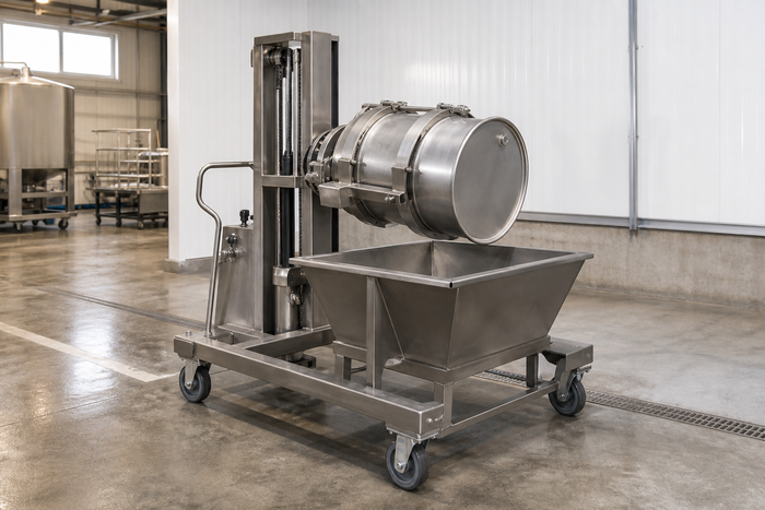 304L Stainless Drum & Bin Dumpers for Washdown Areas