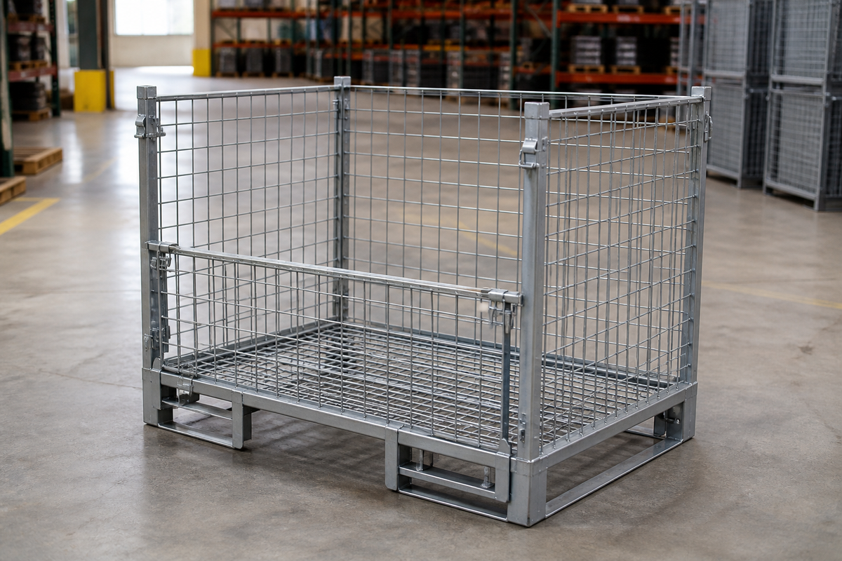 32 in x 40 in x 28 in Folding Wire Container