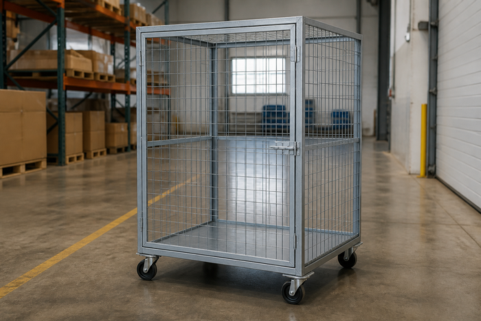48 in x 32 in x 60 in Rolling Wire Security Cart