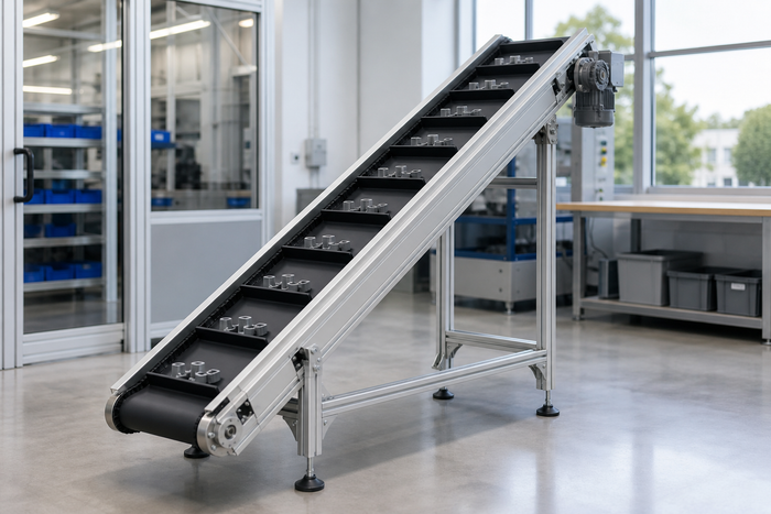 Cleated Belt Conveyors for Incline and Decline Transfers