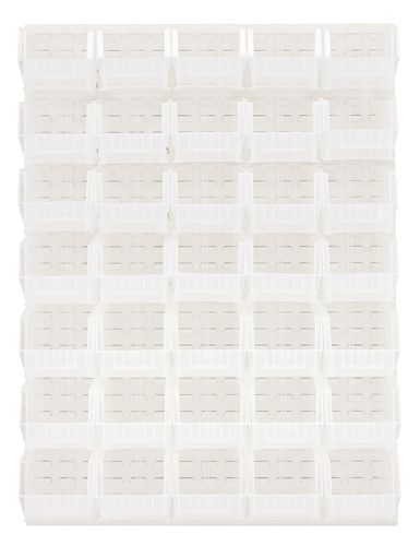 Oyster White Louvered Panel with Clear Bins
