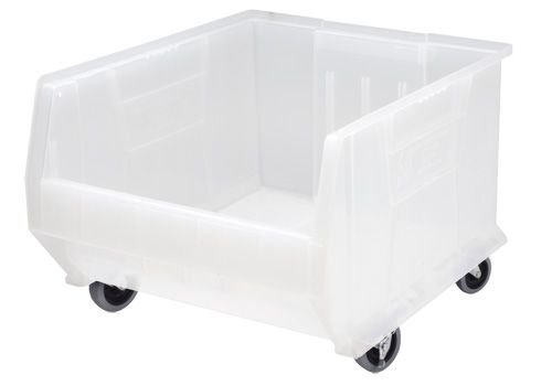 Mobile Clear Heavy-Duty Stacking Container, 24" Long