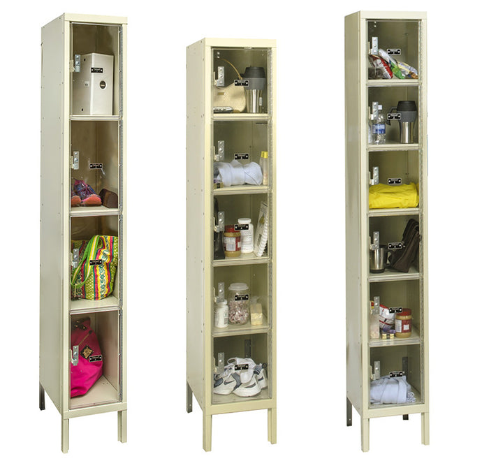 Clear Polycarbonate Door KD Lockers - In Stock