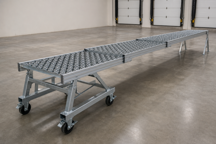 Telescoping Skatewheel Truck Loading Conveyor