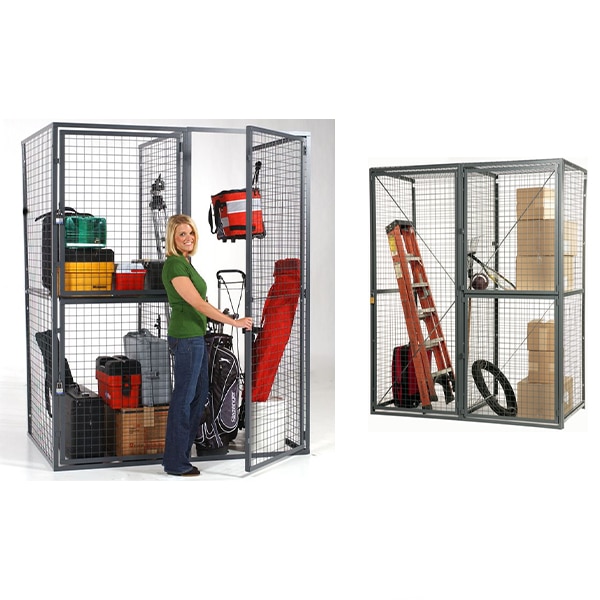 2 wire partitions & security cages for tenant locker