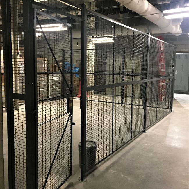Black wire partitions & security cages